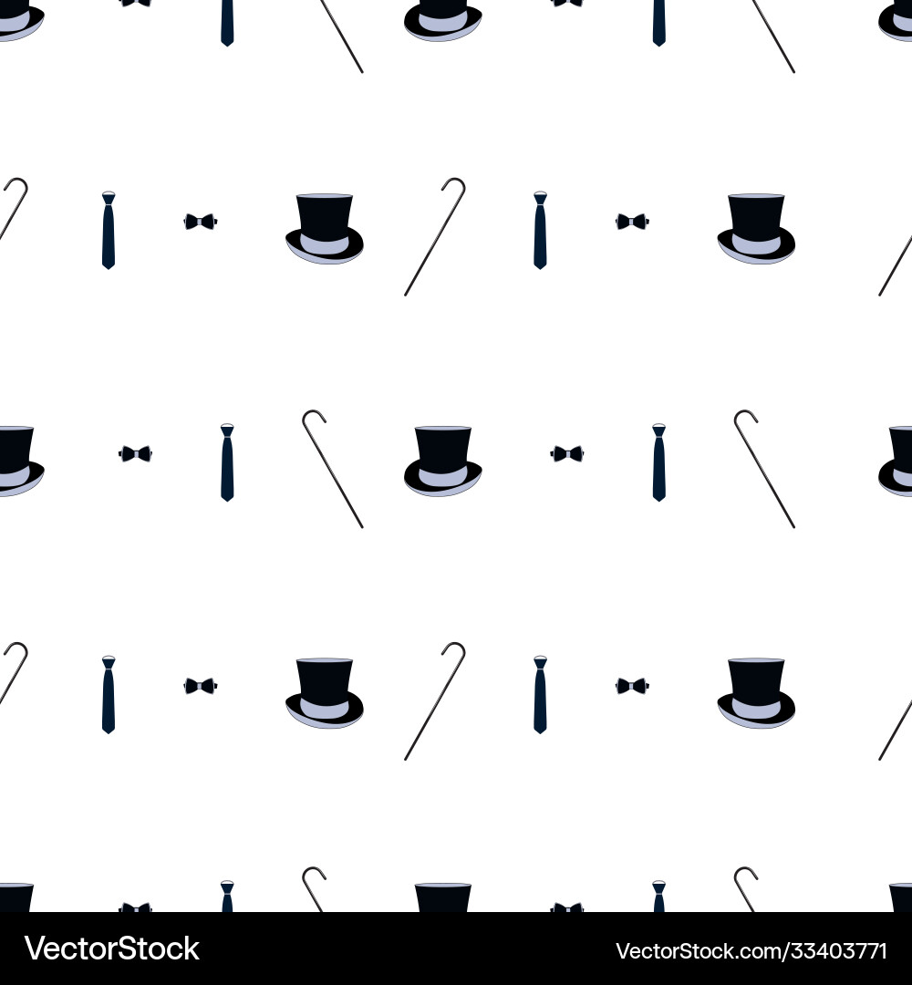 Seamless pattern gentleman s set isolated vector image