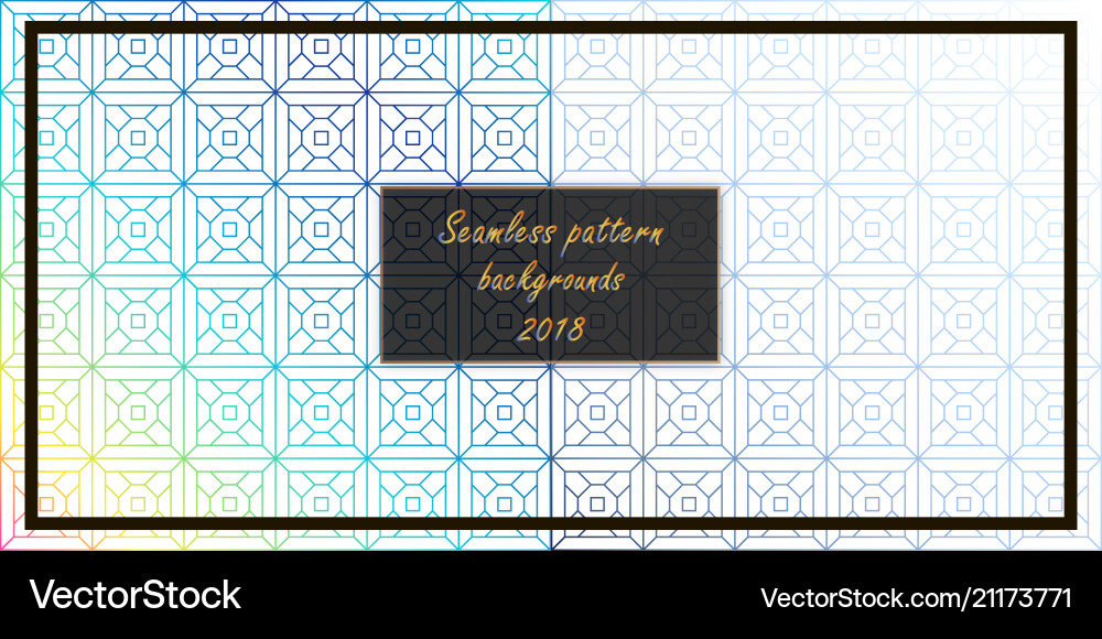 Set of seamless patterns repeating geometric vector image