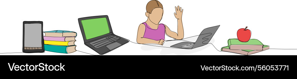 Set of students answering in class response Set of students answering in class response vector image