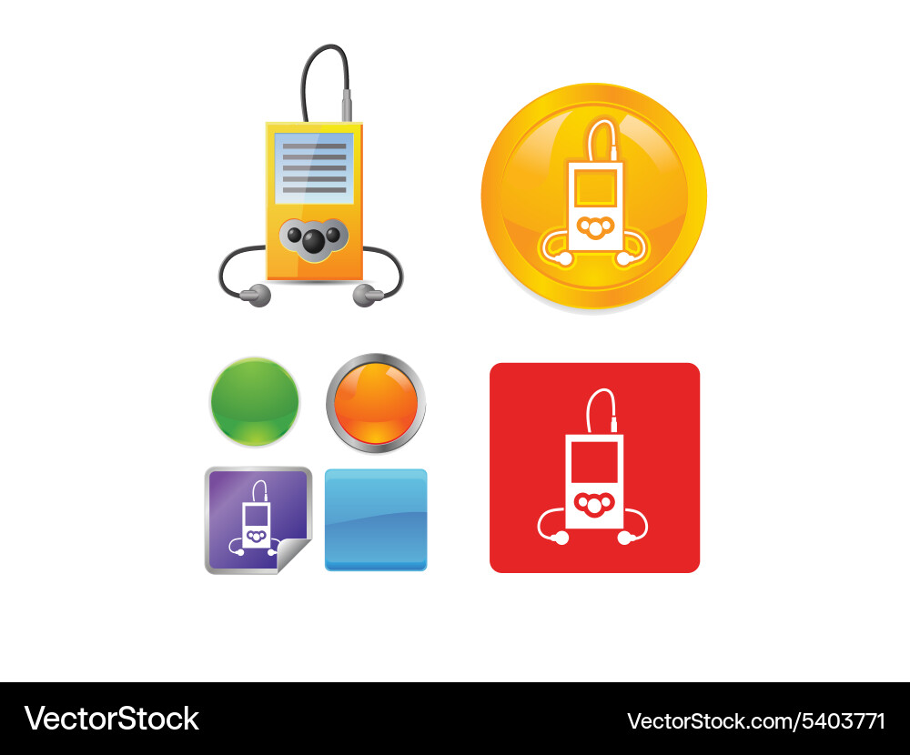 Technology and networking icon set vector image