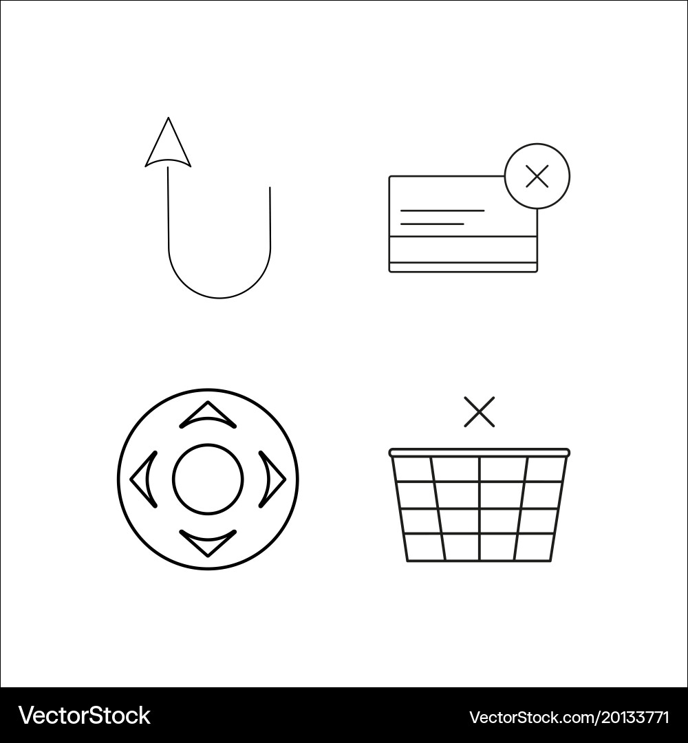 Web simple linear icon setsimple outline icons vector image
