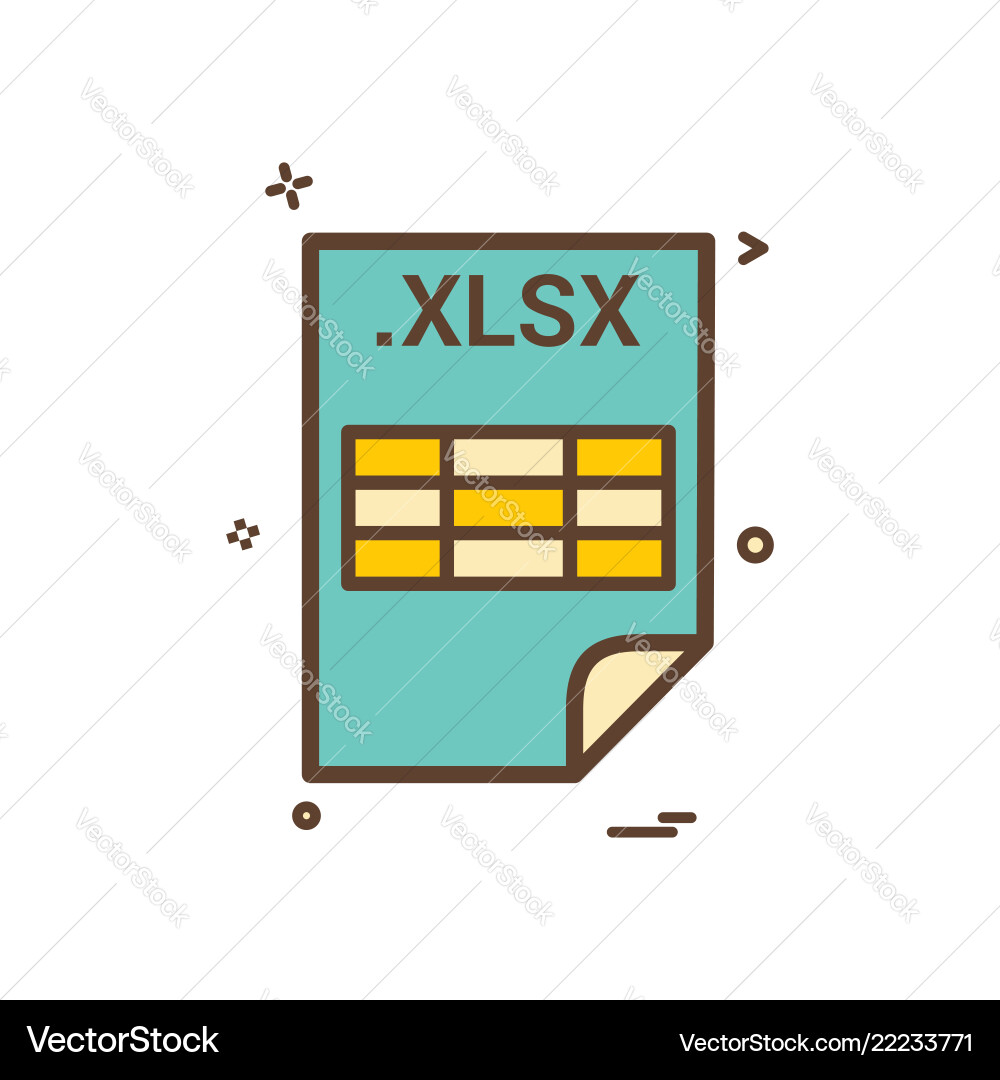 Xlsx application download file files format icon Xlsx application download file files format icon vector image