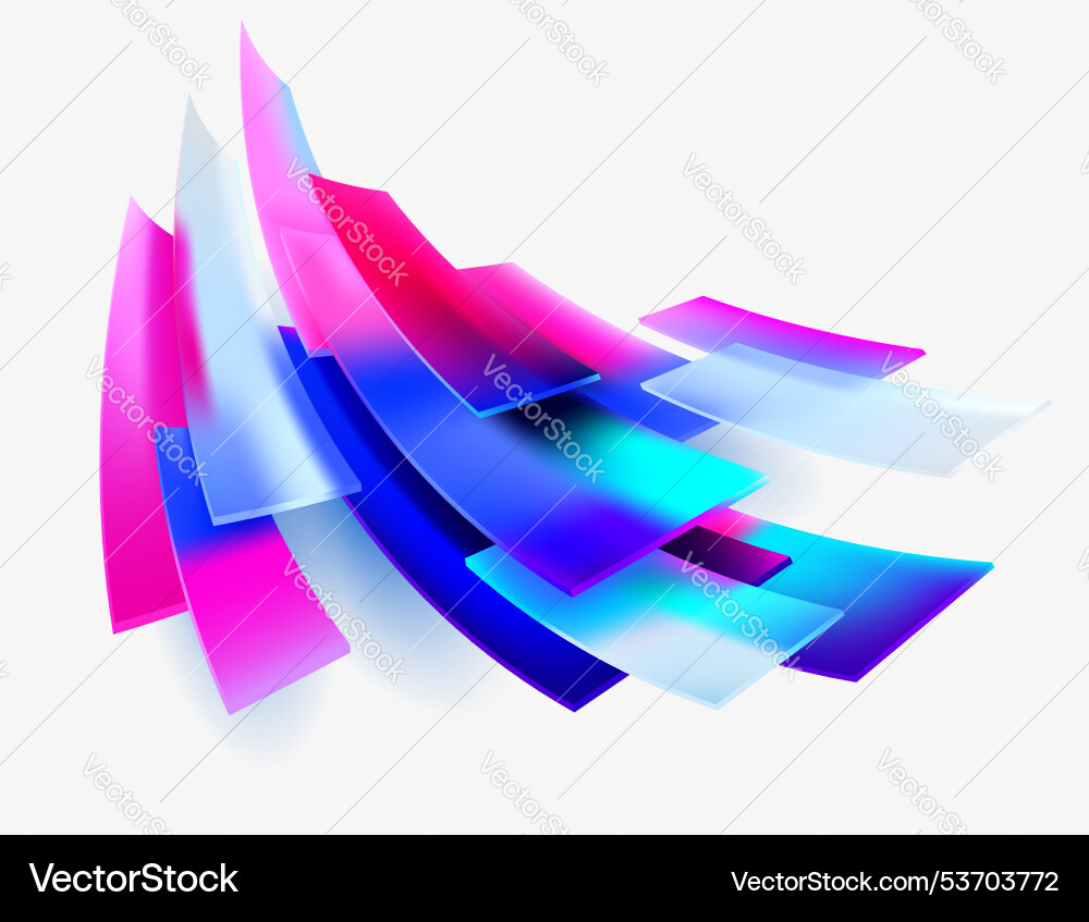 3d color squares and rectangles in glass morphism 3d color squares and rectangles in glass morphism vector image