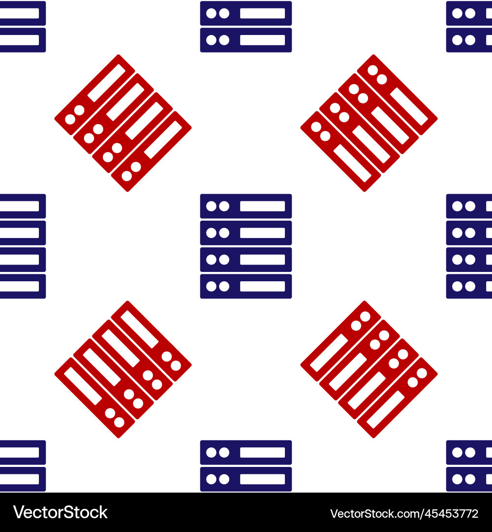 Blue and red server data web hosting icon Vector Image