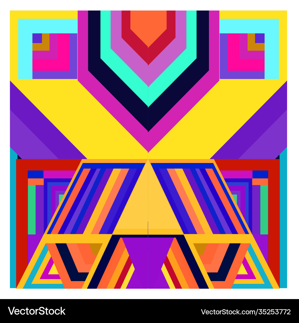 Colorful geometric and curve background pattern Vector Image