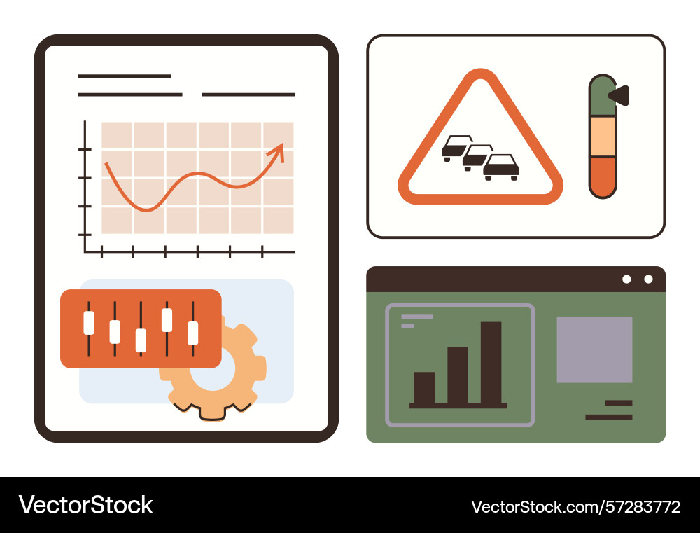 Data analytics and traffic monitoring with graphs Data analytics and traffic monitoring with graphs vector image