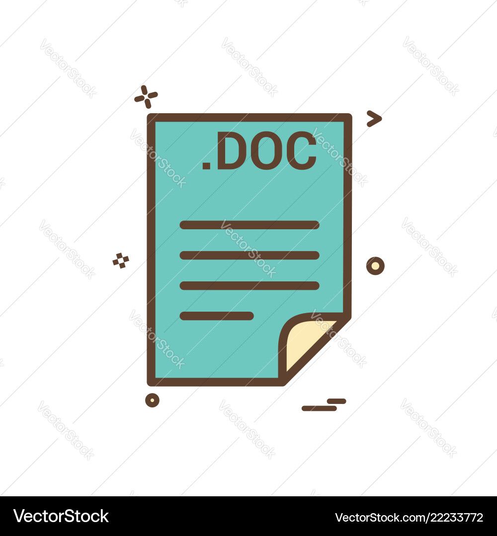 Doc application download file files format icon Doc application download file files format icon vector image