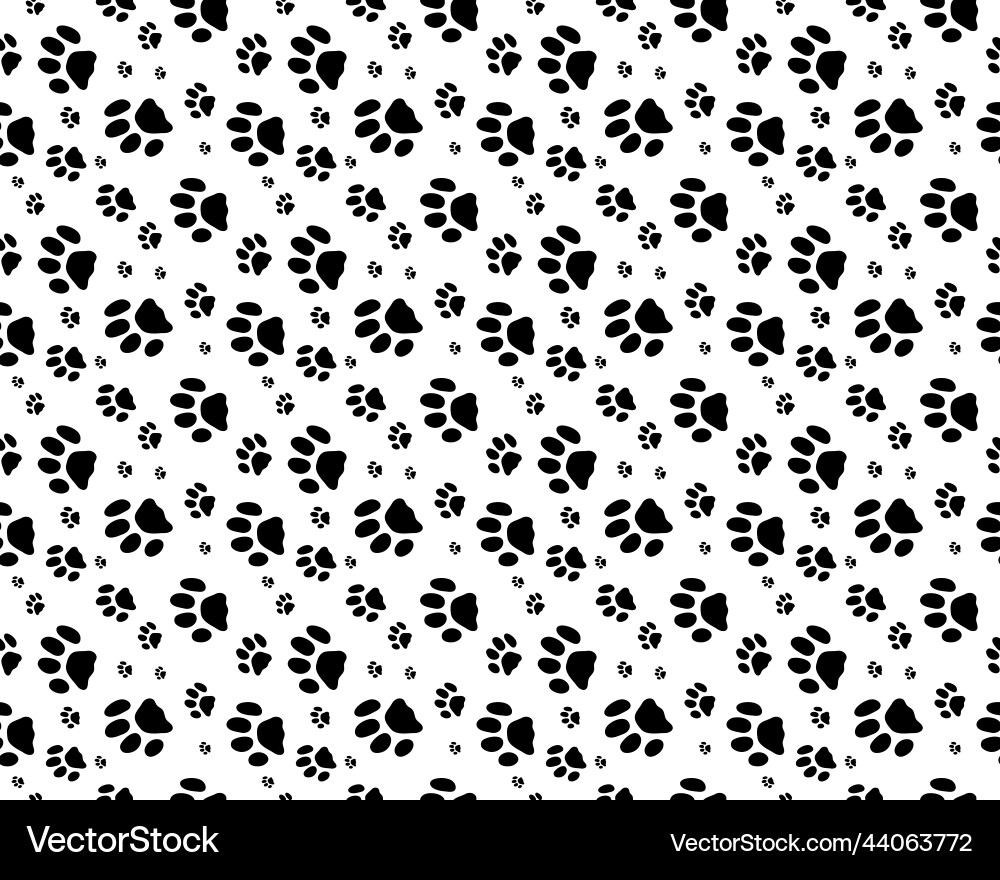 Dog Paw Print Seamless Pattern Vector Image