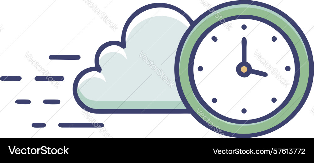 Dynamic cloud clock for swift timing design vector image