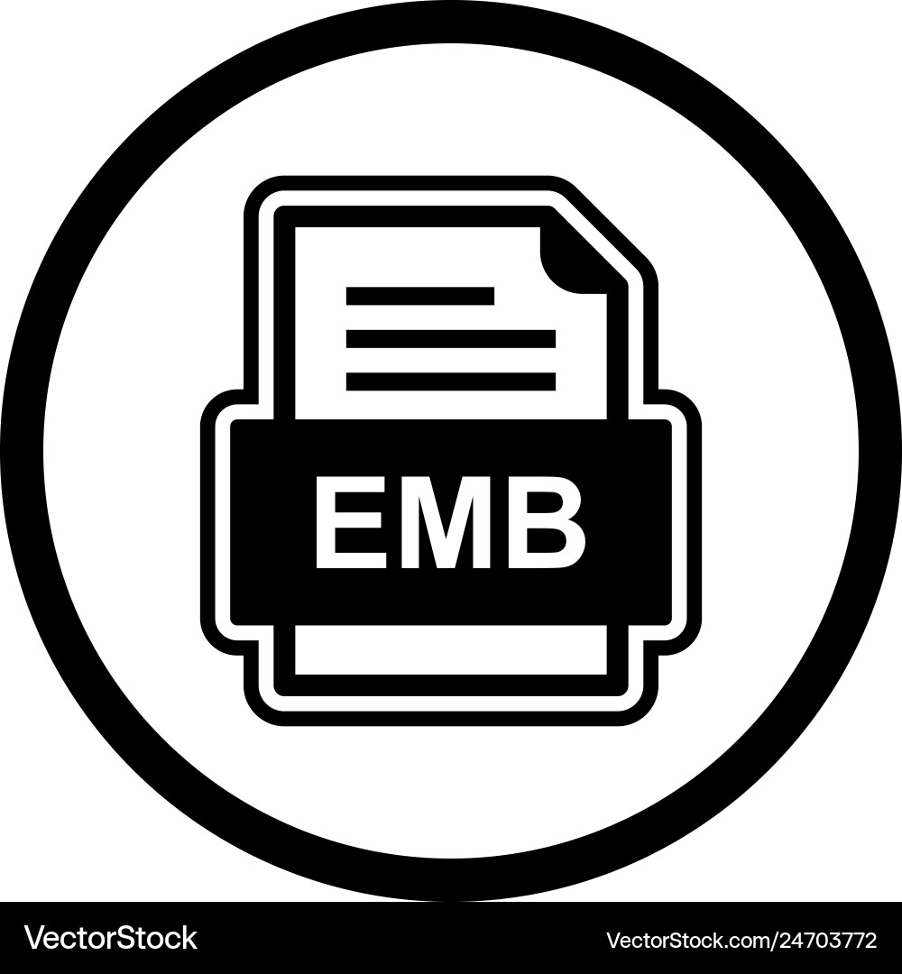 Emb file document icon Vector Image