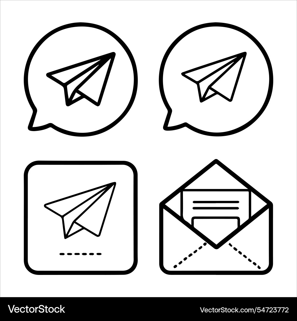 Envelope mail icon set web buttons file Vector Image