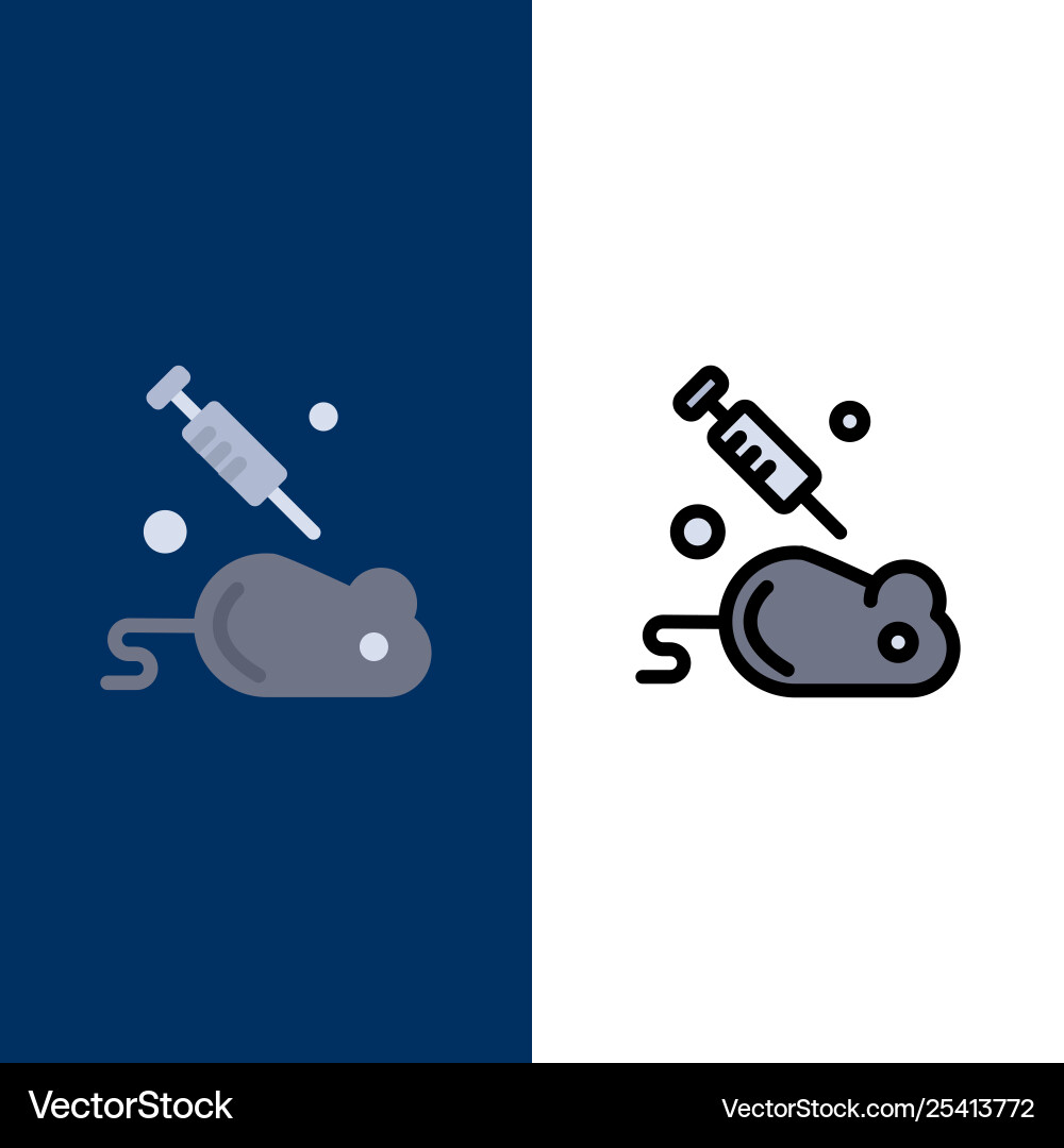 Experiment laboratory mouse science icons flat Vector Image