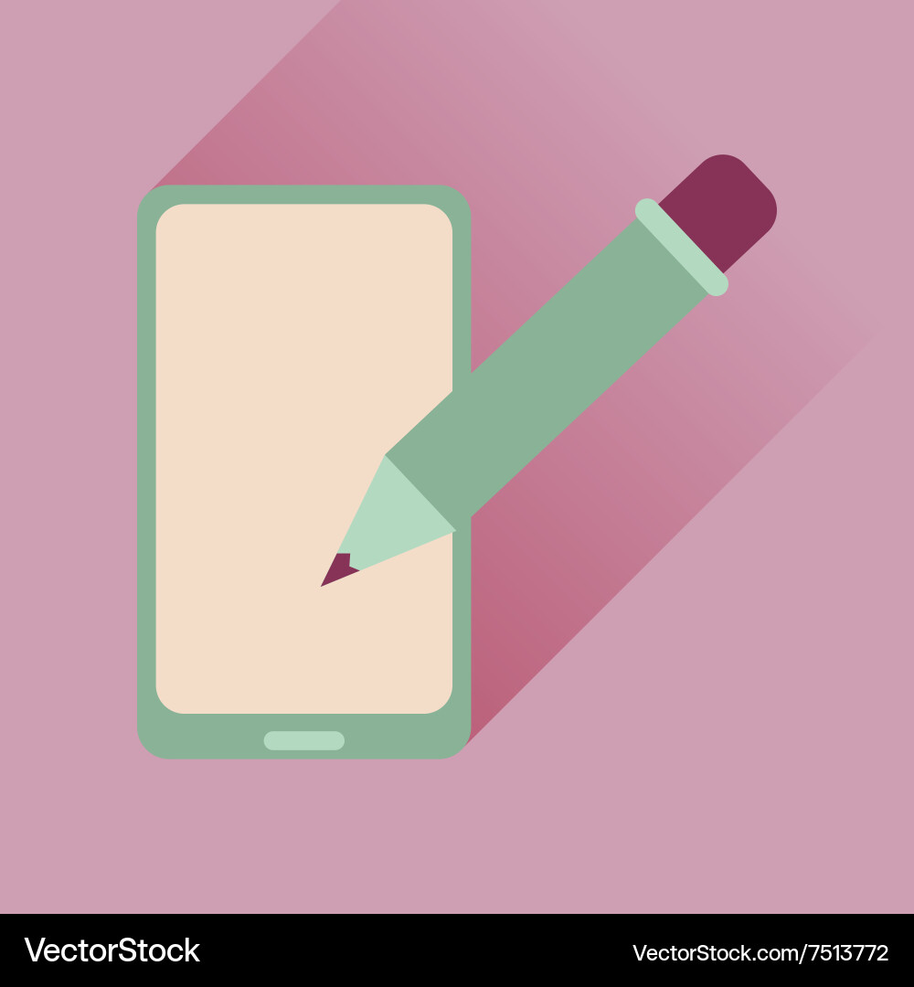 Flat web icon with long shadow mobile notes vector image