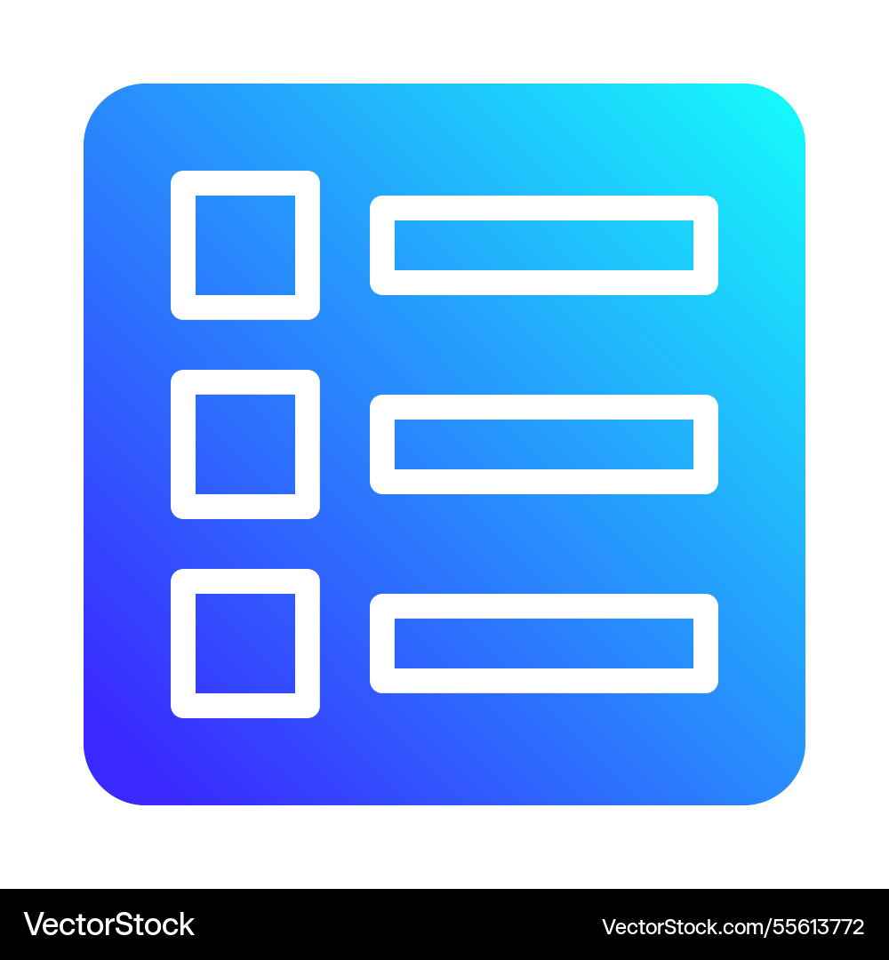 Gradient list icon for task management and ui vector image