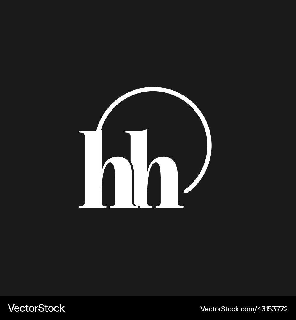 Hh logo initials monogram with circular lines Hh logo initials monogram with circular lines Vector Image