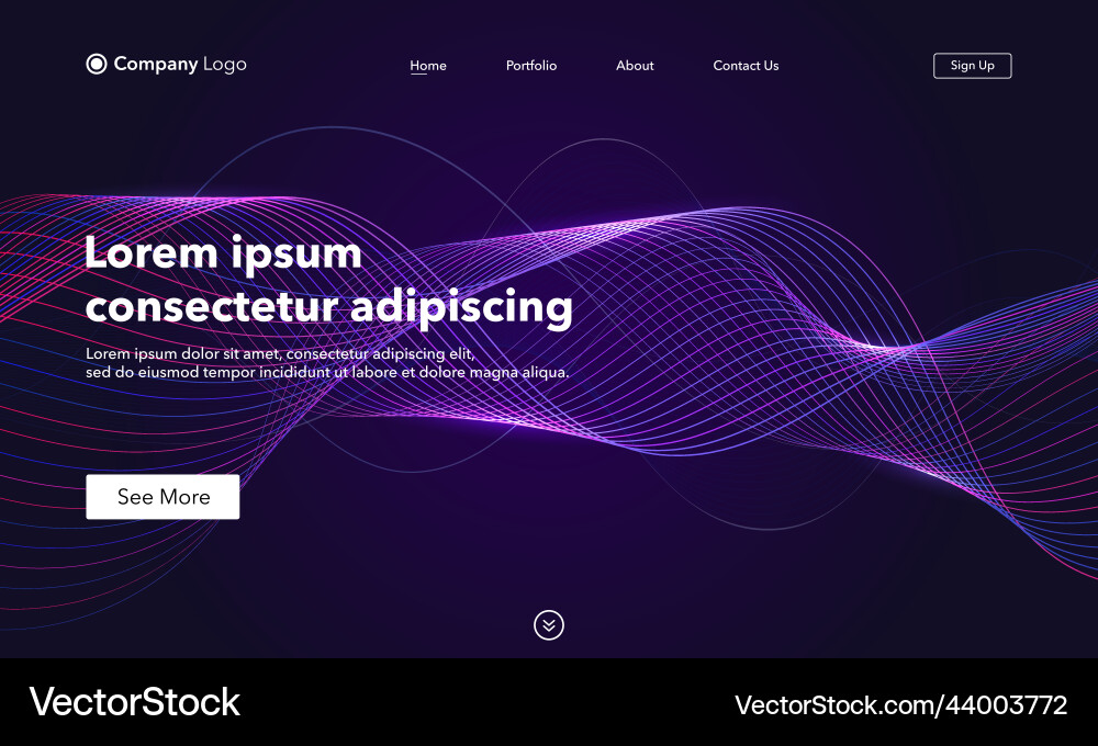 Landing page abstract background website template Landing page abstract background website template vector image
