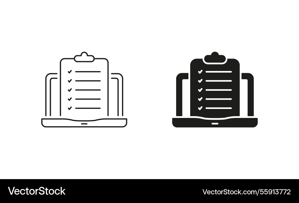 Online test on computer sign questionnaire list Online test on computer sign questionnaire list Vector Image