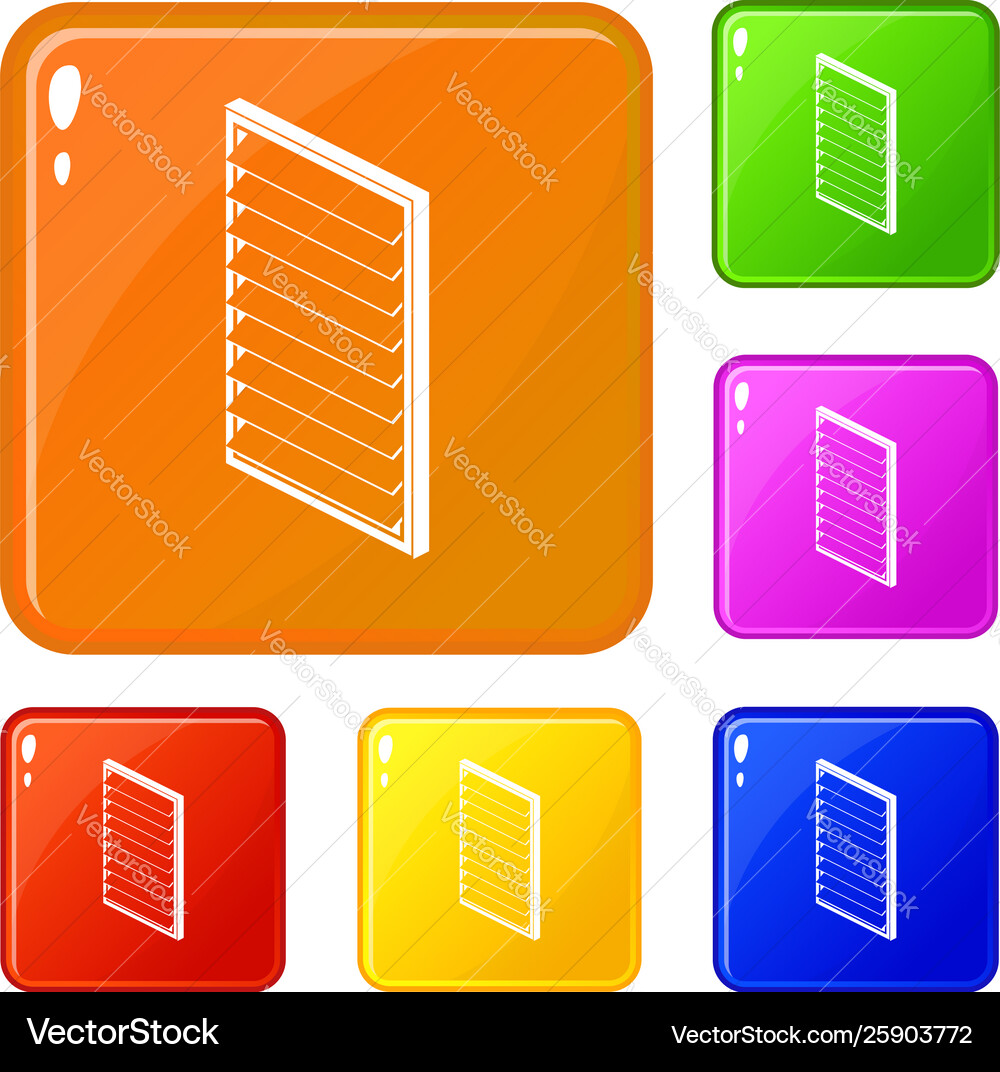 Rectangular window frame icons set color Rectangular window frame icons set color vector image