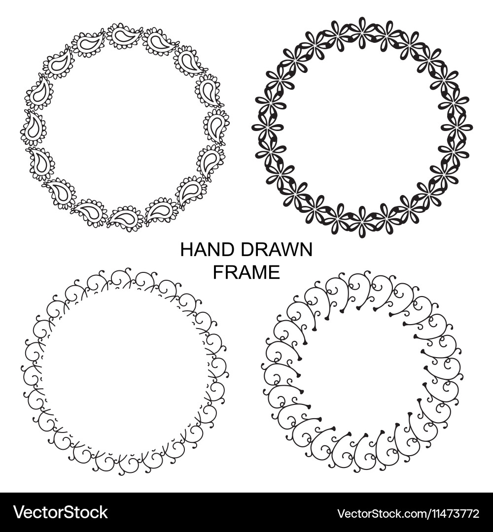 Set of round frames vector image