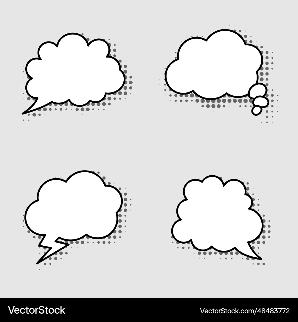 Set of speech bubbles in the form a cloud Set of speech bubbles in the form a cloud vector image