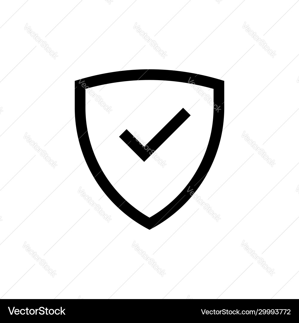 Shield with check mark icon Shield with check mark icon vector image