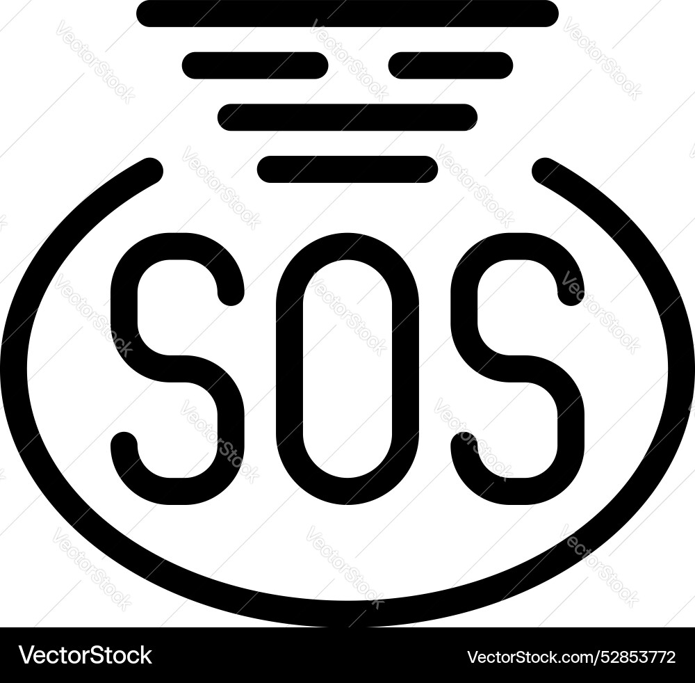 Sos signal sending a distress call with radio Vector Image