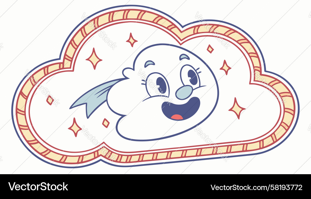 Sparkling Cloud Character Vector Image