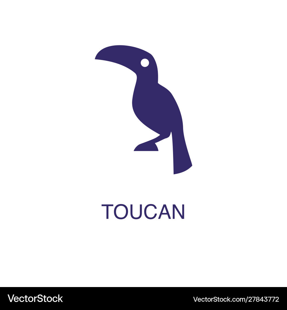 Toucan element in flat simple style on white Vector Image