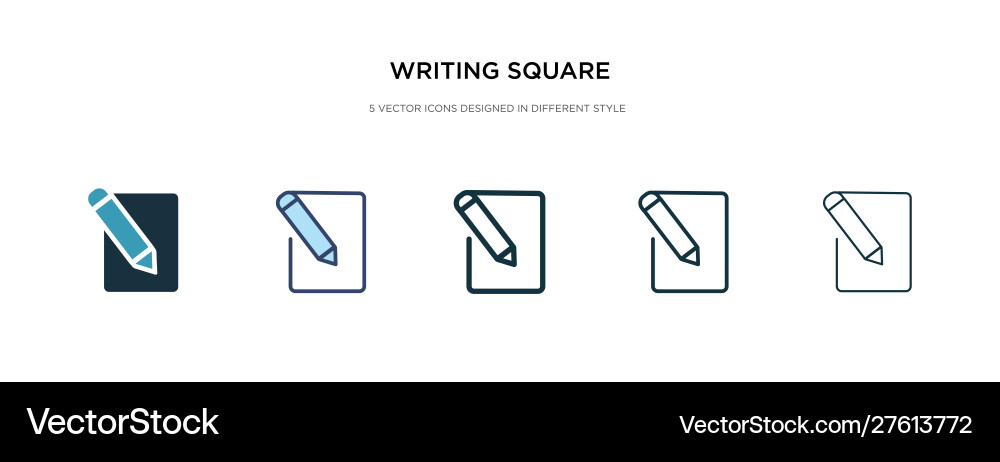 Writing square icon in different style two Writing square icon in different style two vector image