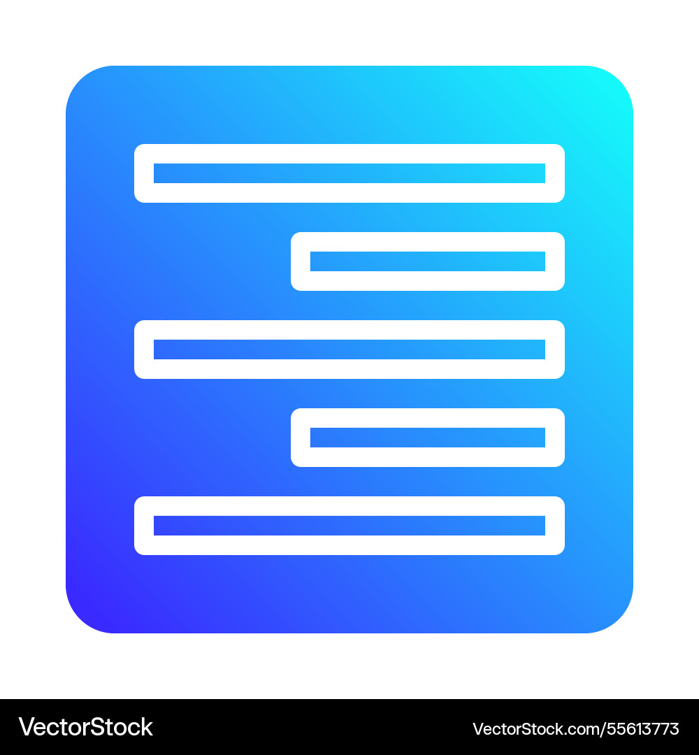 Alignment icon on gradient background design vector image