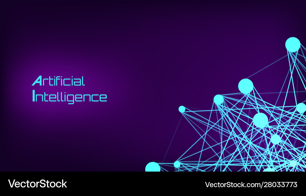 Artificial intelligence web banner abstract Artificial intelligence web banner abstract vector image
