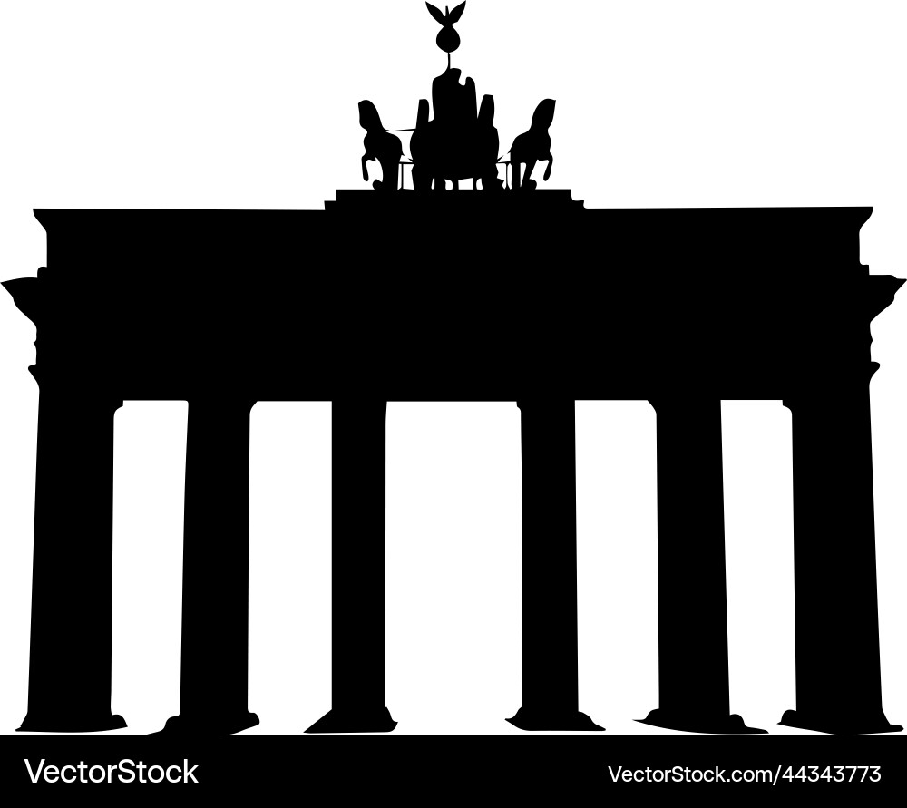 Brandenburger Tor Silhouette in berlin auf einem weißen b Brandenburger Tor Silhouette in berlin auf einem weißen b vektorbild