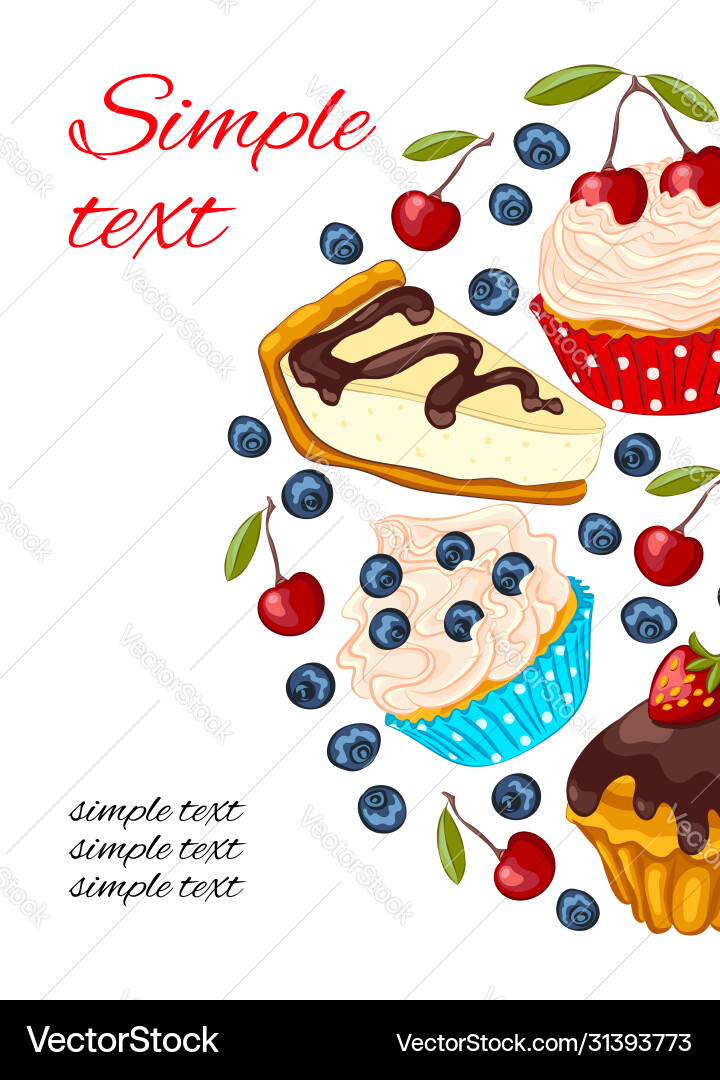 Dessert flyer template cartoon style Dessert flyer template cartoon style vector image