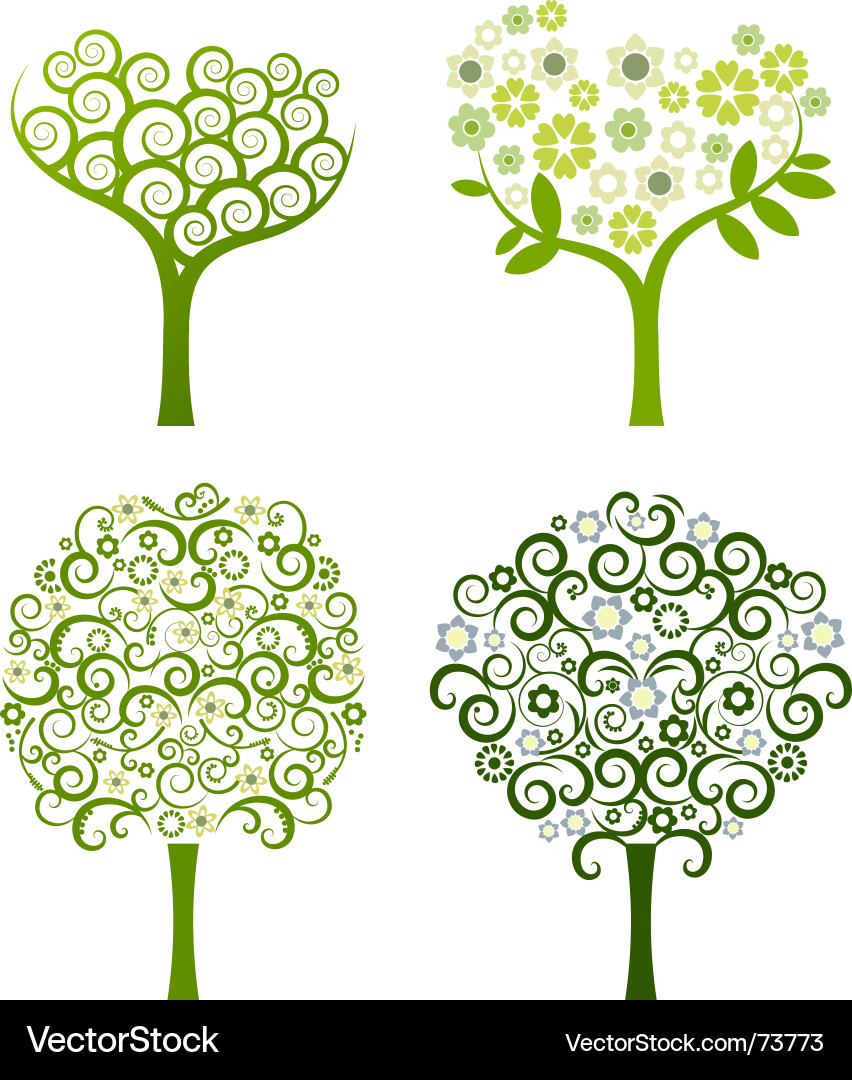 Floral Tree Branch Pattern Vector Image