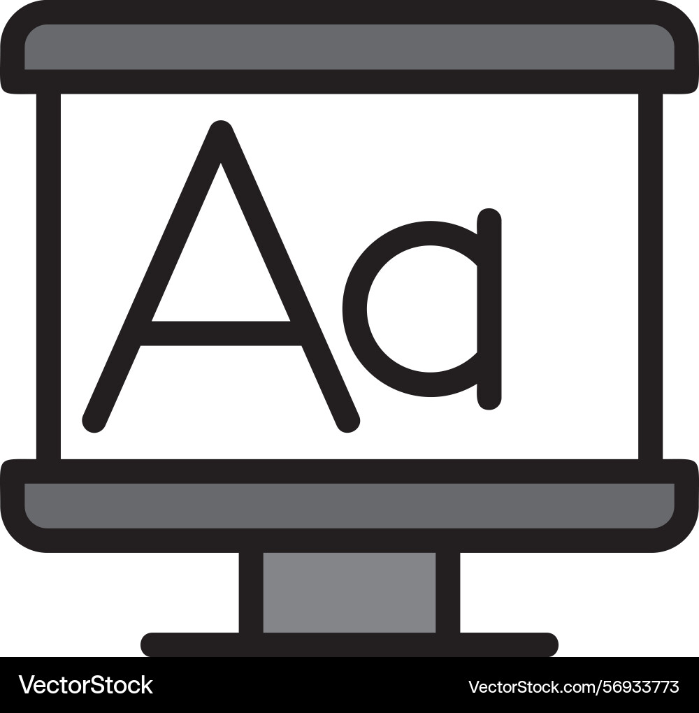 Font size line filled style icon design vector image