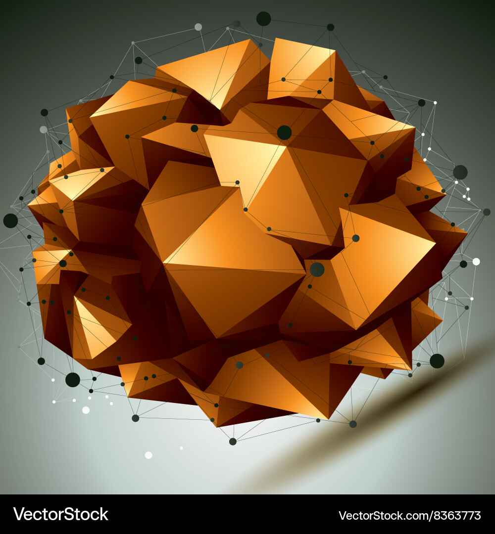 Geometric abstract 3d complicated lattice object vector image