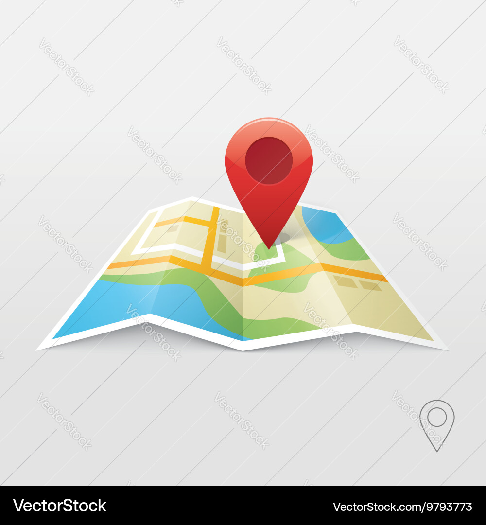 GPS Navigation Pin Icon Vector Image
