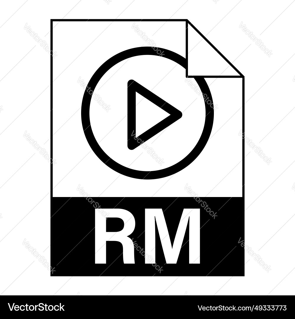Modern flat design of rm file icon for web Vector Image