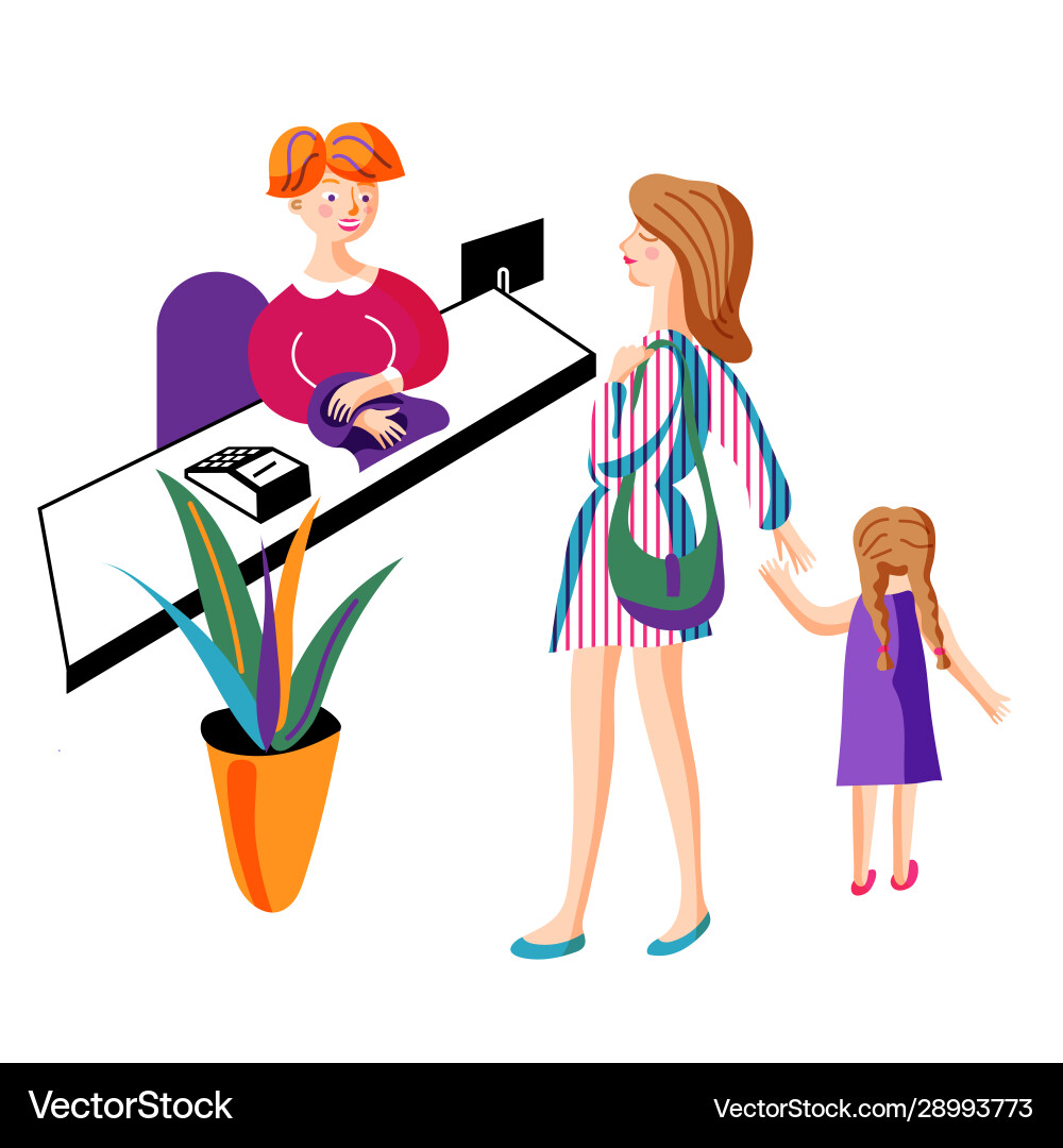 Mom shopping with daughter vector image