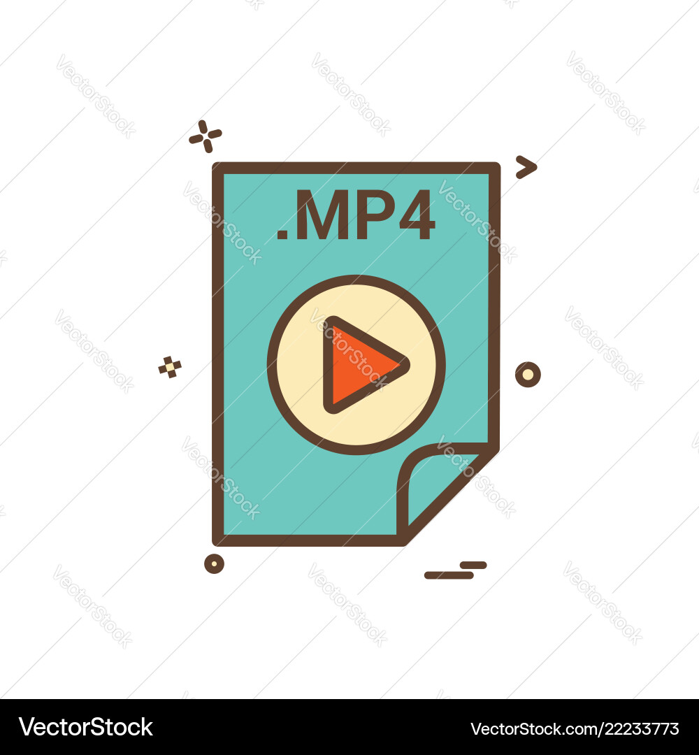 Mp4 application download file files format icon Vector Image