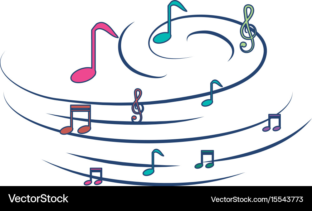 Music notes pattern background vector image