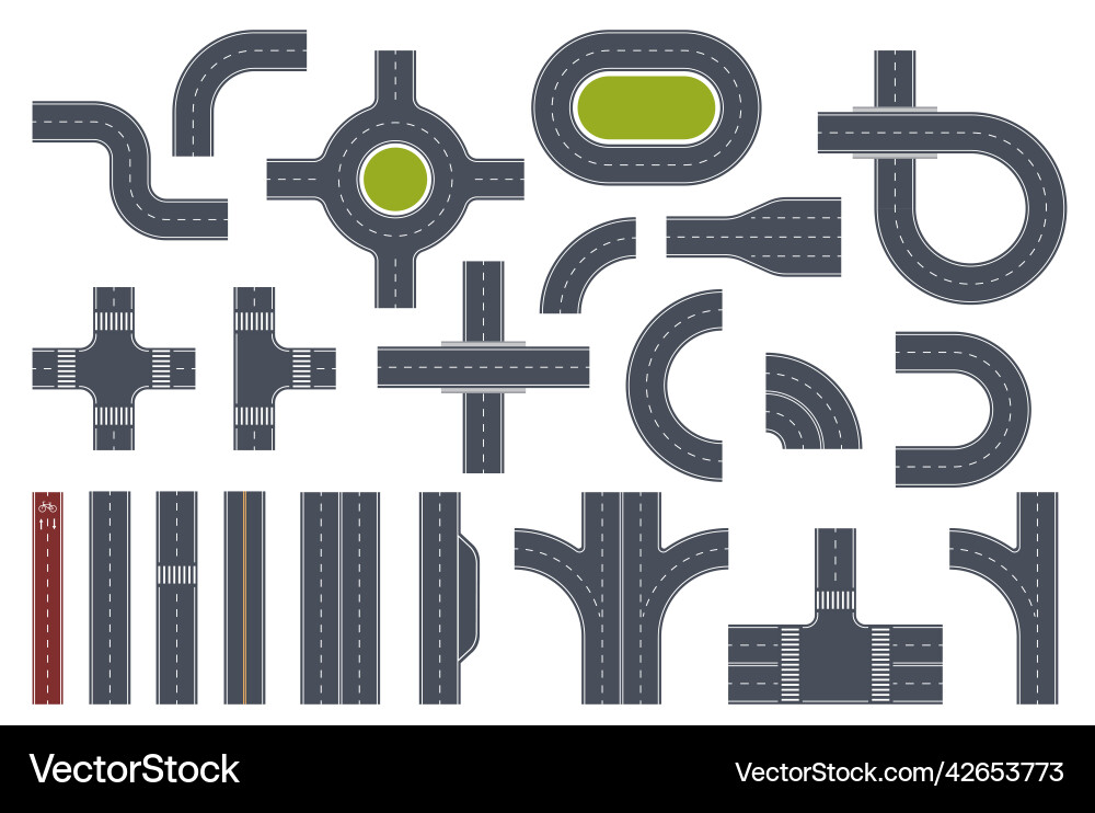 Roadway Elements & Intersection Toolkit vector image