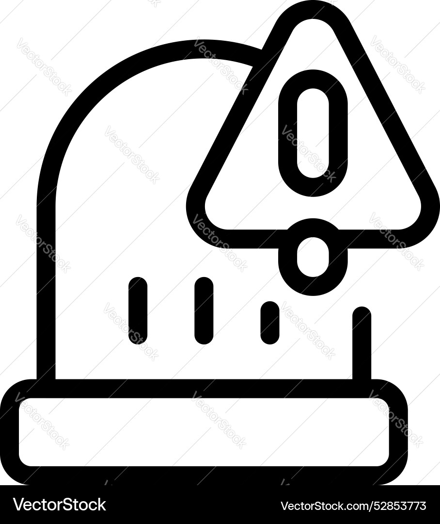Router showing warning sign for network error Router showing warning sign for network error vector image