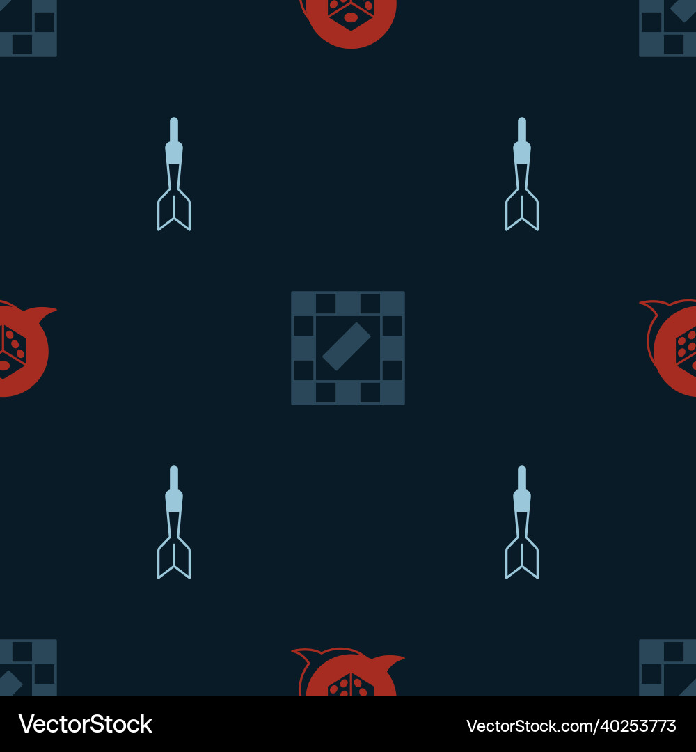Set game dice board and dart arrow Vector Image