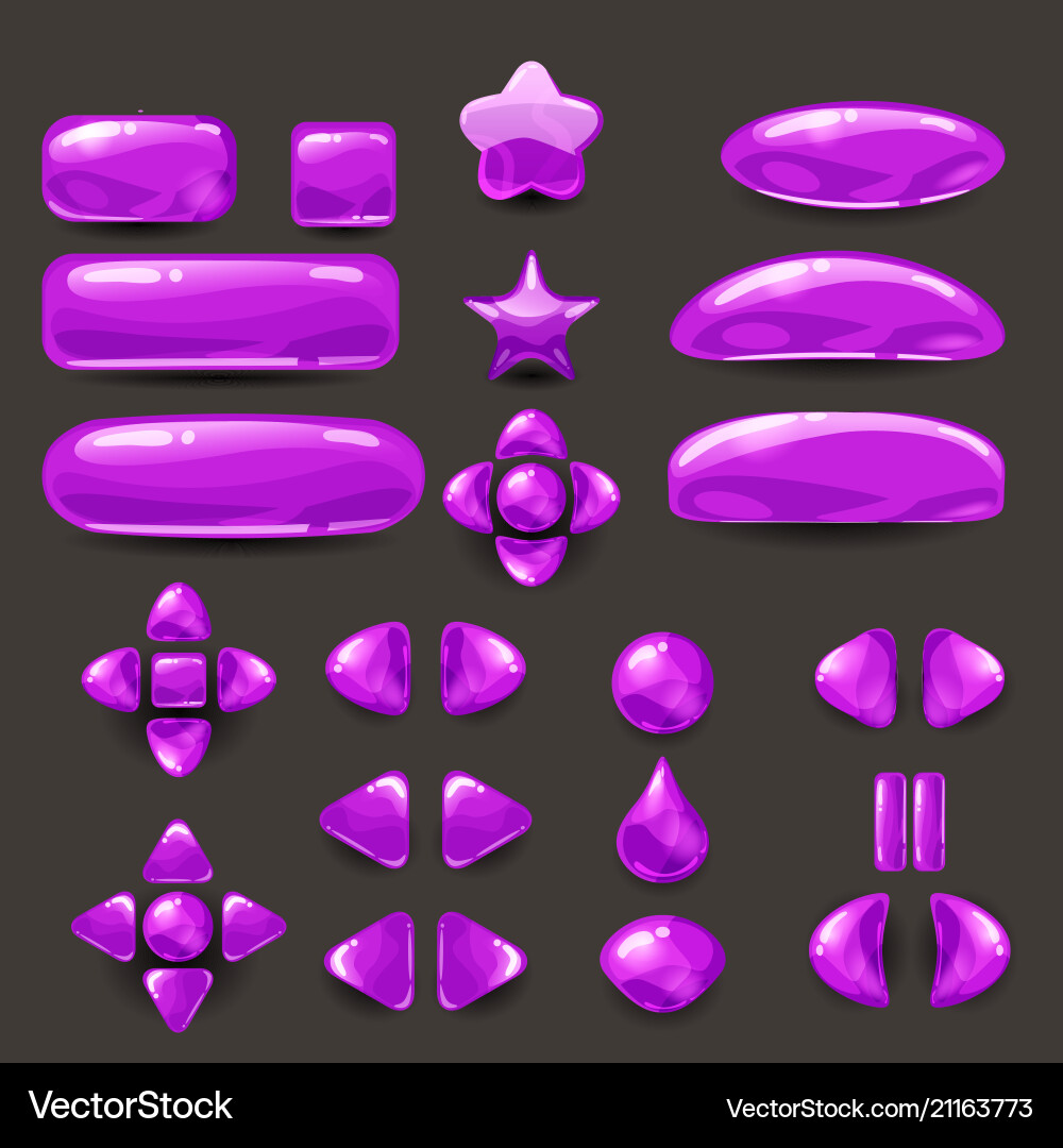 Set game ui complete purple menu of graphical Set game ui complete purple menu of graphical Vector Image