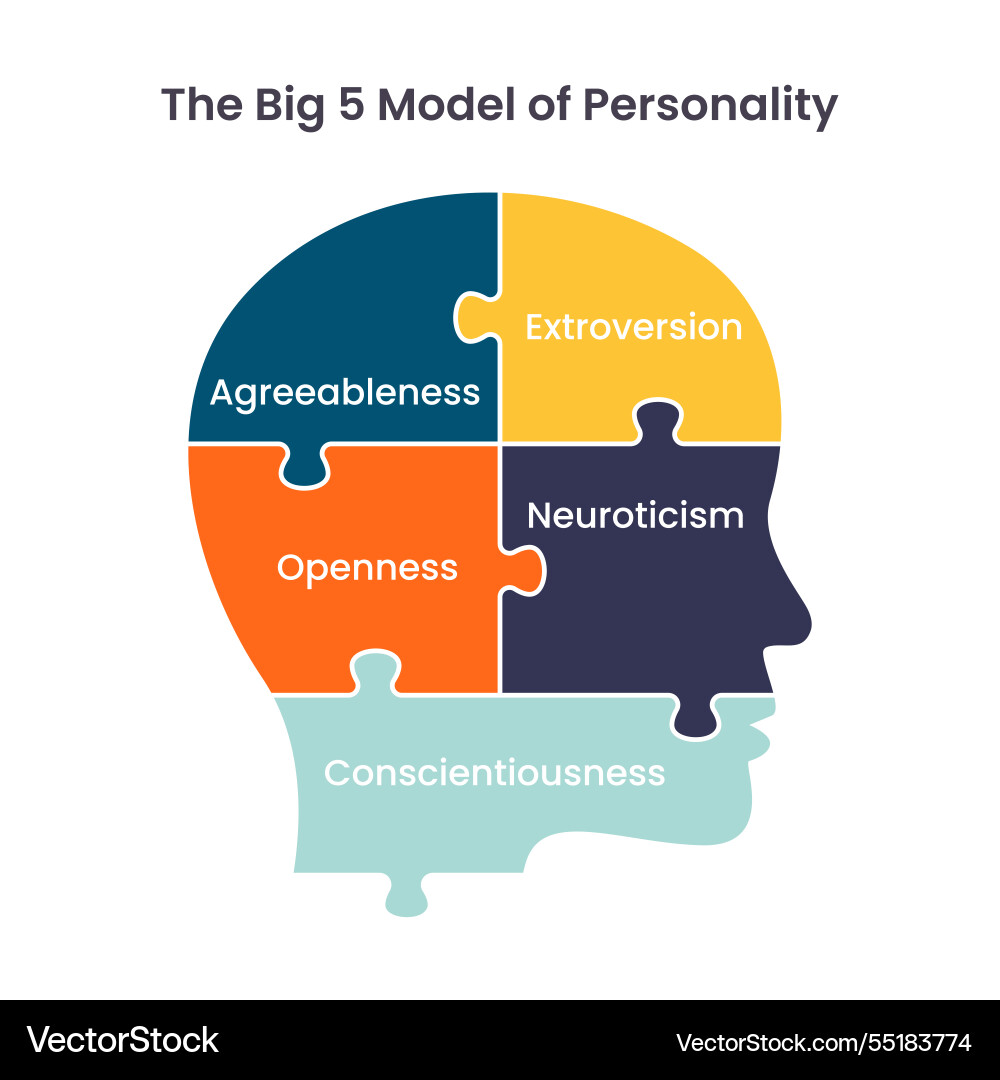 Big 5 personality model Big 5 personality model vector image