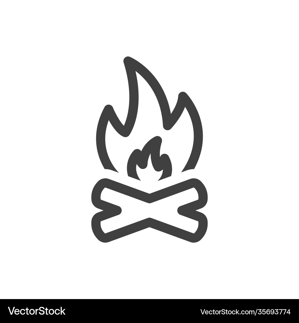 Bonfire icon a simple linear representation Bonfire icon a simple linear representation vector image