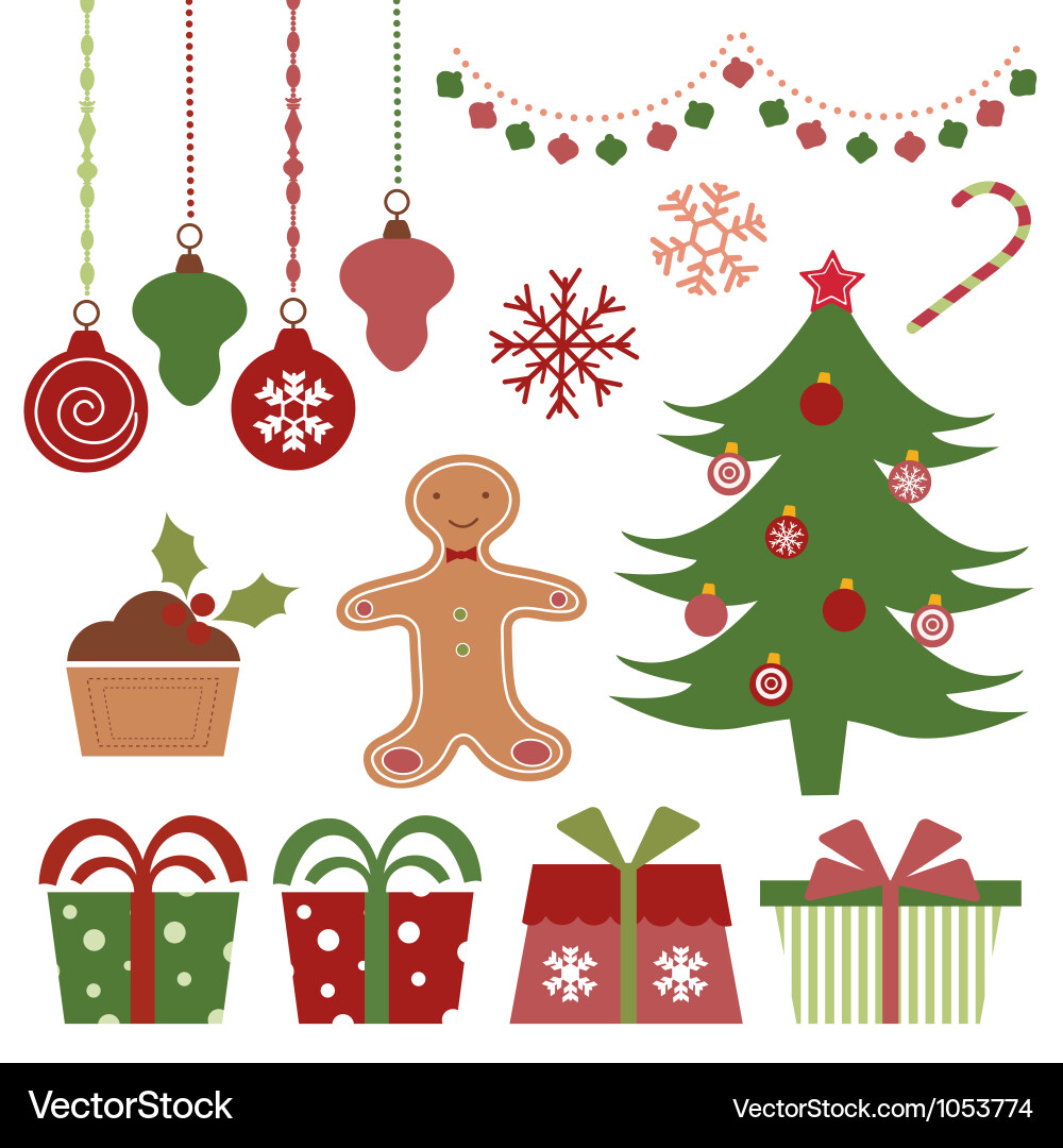 Christmas Elements Collection Royalty Free Vector Image