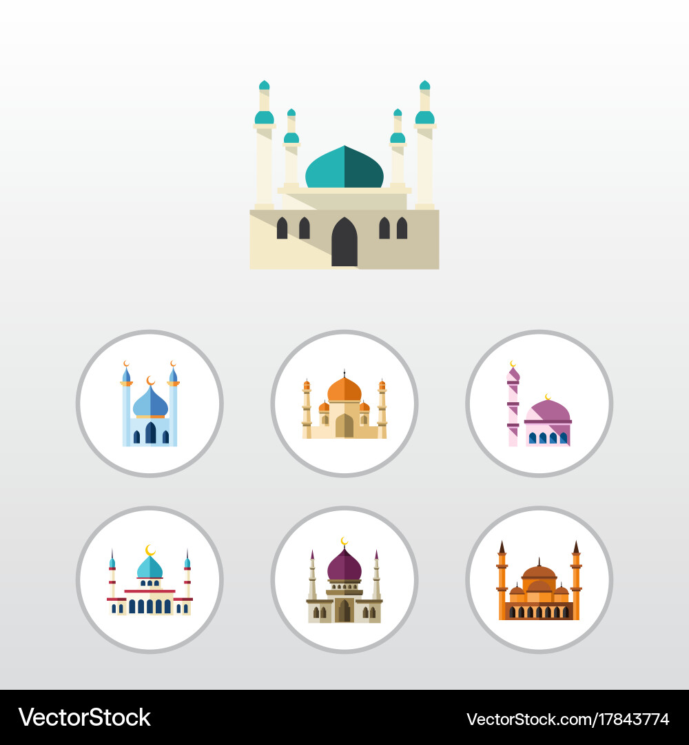 Flat icon building set of structure Vector Image