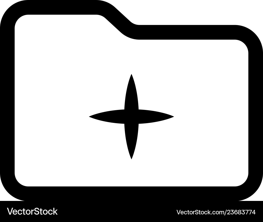Folder with plus mark outline linear business Folder with plus mark outline linear business vector image